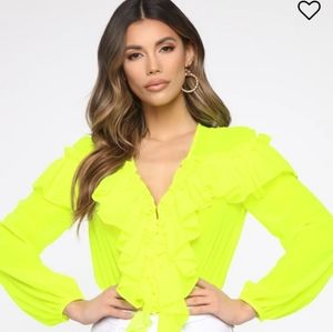 Ruffled  neon bodysuit
